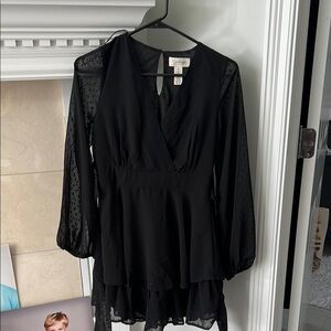 Elegant Black Sheer Sleeve dress